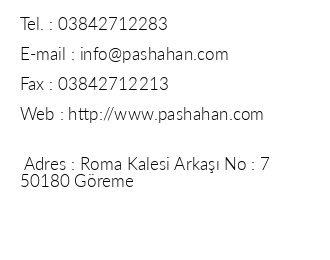 Pashahan Hotel iletiim bilgileri